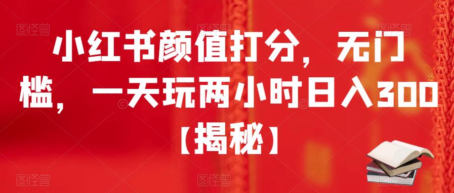 小红书颜值打分，无门槛，一天玩两小时日入300+【揭秘】-源创资源网
