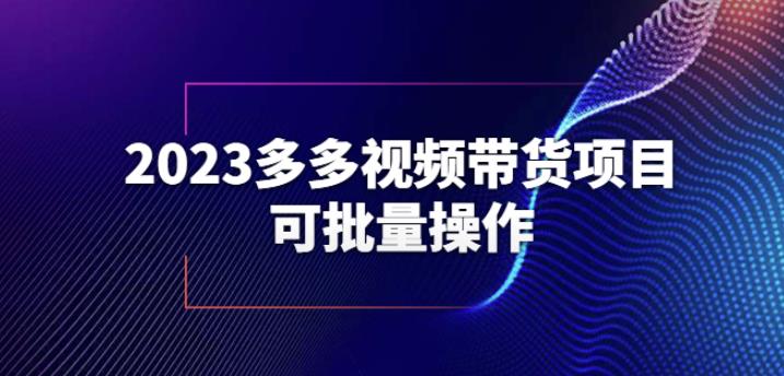2023多多视频带货项目，可批量操作【保姆级教学】【揭秘】-源创资源网