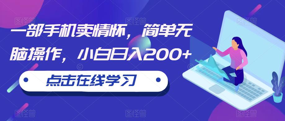 一部手机卖情怀，简单无脑操作，小白日入200+【揭秘】-源创资源网