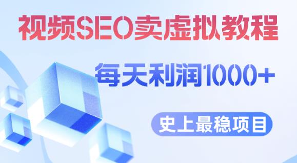 视频SEO出售虚拟产品每天稳定2-5单利润1000+史上最稳定私域变现项目【揭秘】-源创资源网