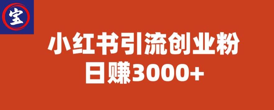 宝哥小红书引流创业粉，日赚3000+【揭秘】-源创资源网