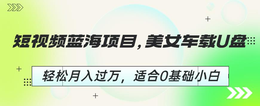 短视频蓝海项目，美女车载U盘，轻松月入过万，适合0基础小白【揭秘】-源创资源网