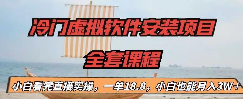 冷门虚拟软件安装项目，一单18.8，小白也能月入3W＋【揭秘】-源创资源网