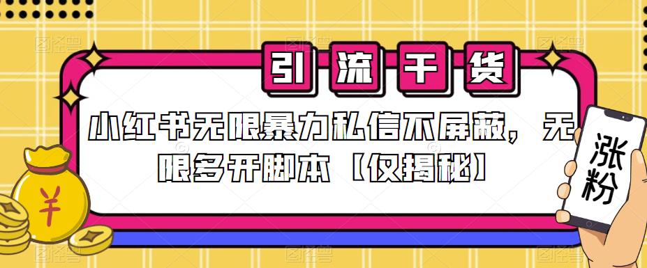 小红书无限暴力私信不屏蔽，无限多开脚本【仅揭秘】-源创资源网