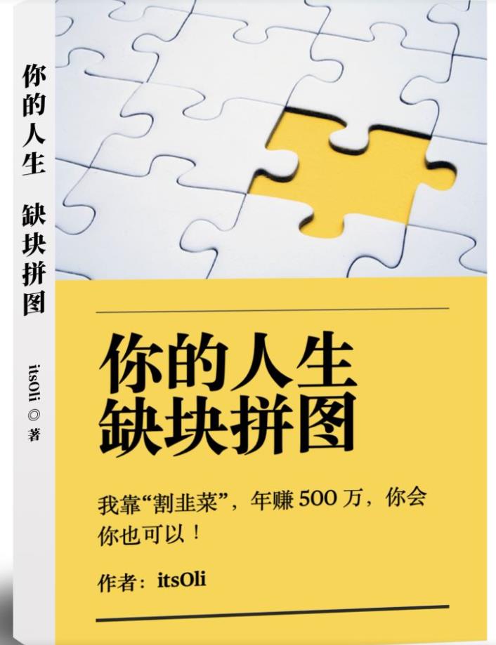 某高赞电子书《你的人生，缺块拼图——我靠“割韭菜”，年赚500万，你会你也可以》-源创资源网