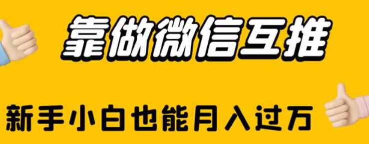 靠做微信互推，新手小白也能月入过万【揭秘】-源创资源网