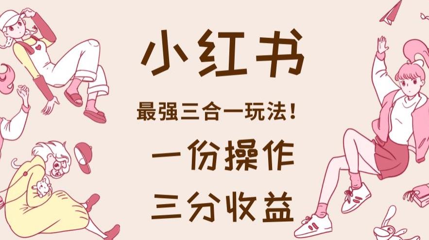 小红书最强三合一玩法，一份操作获得三份收益！【揭秘】-源创资源网