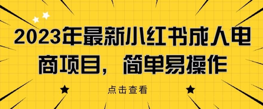 2023年最新小红书成人电商项目，简单易操作【详细教程】【揭秘】-源创资源网
