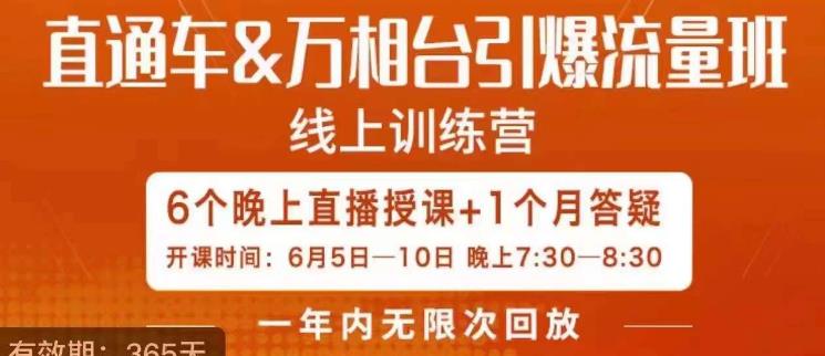 直通车&万相台引爆流量班，6天打通你开直通车·万相台的任督二脉-源创资源网