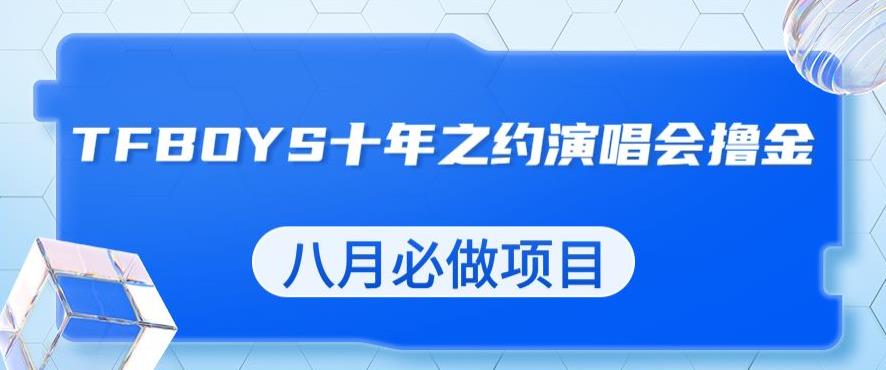 最新蓝海项目，靠最近非常火的TFBOYS十年之约演唱会流量掘金，八月必做的项目【揭秘】-源创资源网