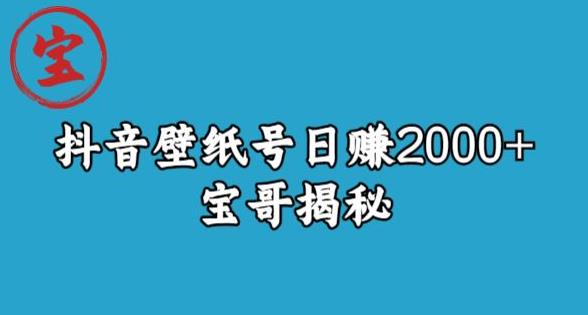宝哥抖音壁纸号日赚2000+，不需要真人露脸就能操作【揭秘】-源创资源网