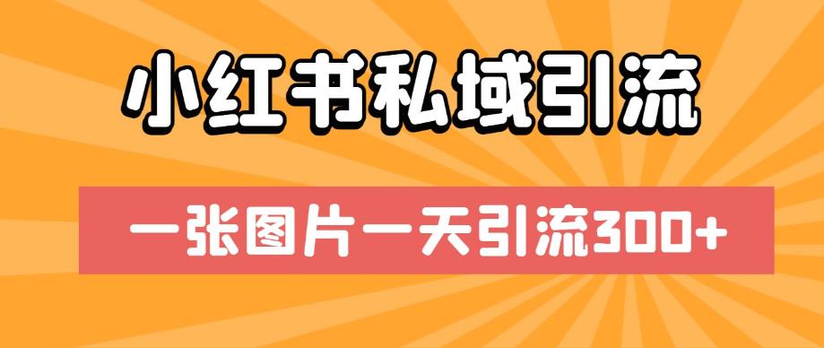小红书私域引流，一张图片一天引流300+【揭秘】-源创资源网