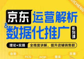 京东运营解析与数据化推广系列课，全维度讲解京东运营逻辑+数据化推广提升店铺销售额-源创资源网