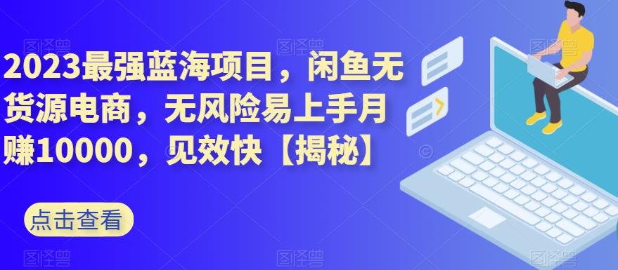 2023最强蓝海项目，闲鱼无货源电商，无风险易上手月赚10000，见效快【揭秘】-源创资源网