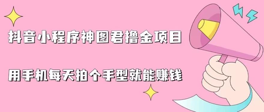 抖音小程序神图君撸金项目，用手机每天拍个手型挂载一下小程序就能赚钱【揭秘】-源创资源网