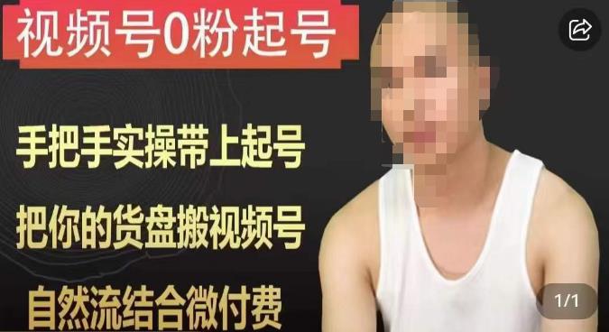天诺老吴视频号0粉起号课程，手把手实操带上起号，把你的货盘搬视频号，自然流结合微付费-源创资源网