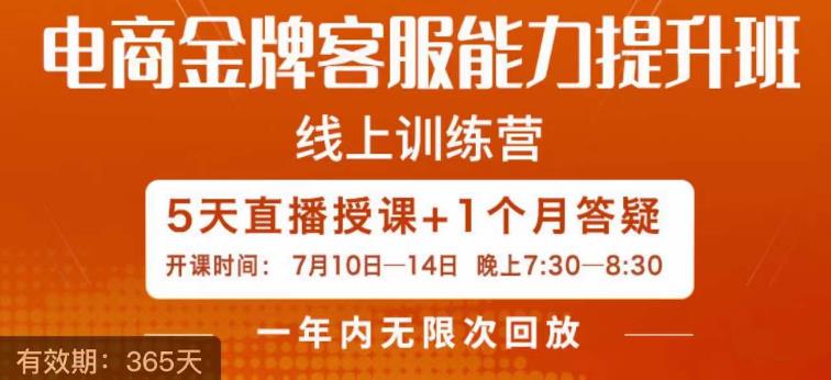 电商金牌客服能力提升班，提升客服能力是你店铺业绩的关键要素-源创资源网