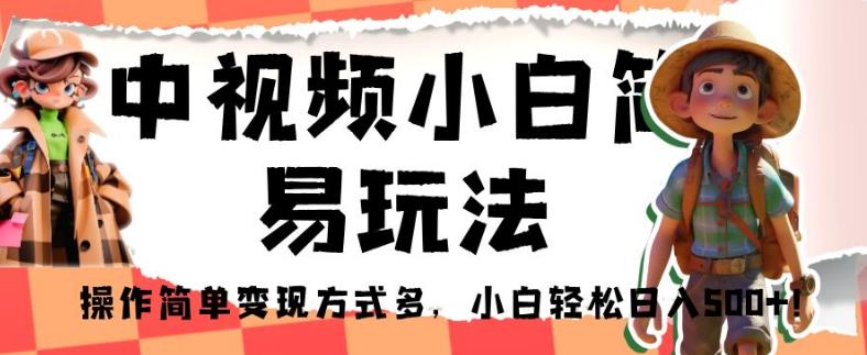 中视频小白简易玩法，操作简单变现方式多，小白轻松日入500+！【揭秘】-源创资源网