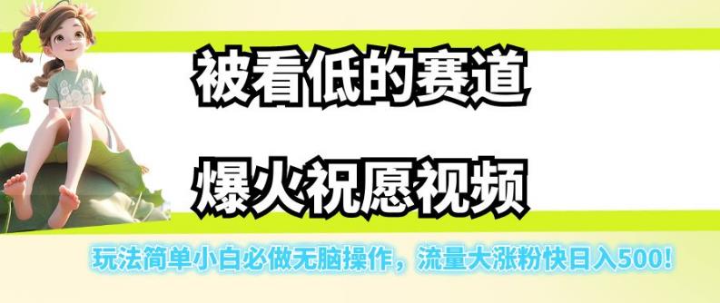 被看低的赛道爆火祝愿视频，玩法简单小白必做无脑操作，流量大涨粉快日入500-源创资源网