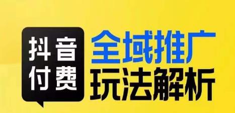 抖音付费全域推广玩法解析，抓住平台红利，小付费撬动大流量-源创资源网