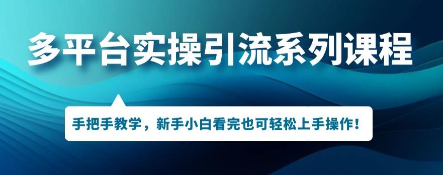 多平台引流实操系列课程，新手小白看完也可轻松上手进行引流操作-源创资源网