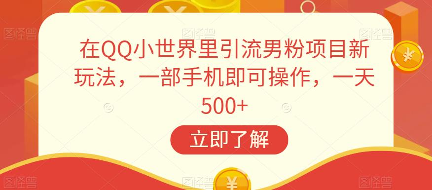 在QQ小世界里引流男粉项目新玩法，一部手机即可操作，一天500+【揭秘】-源创资源网