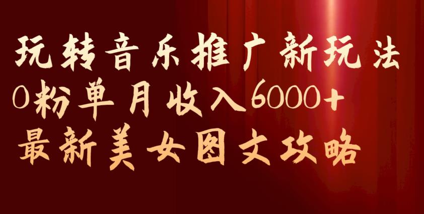 玩转音乐推广新玩法，0粉单月收入6000+，最新美女图文攻略【揭秘】-源创资源网