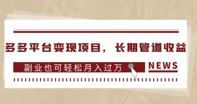 多多平台变现项目，长期管道收益，副业也可轻松月入过万-源创资源网