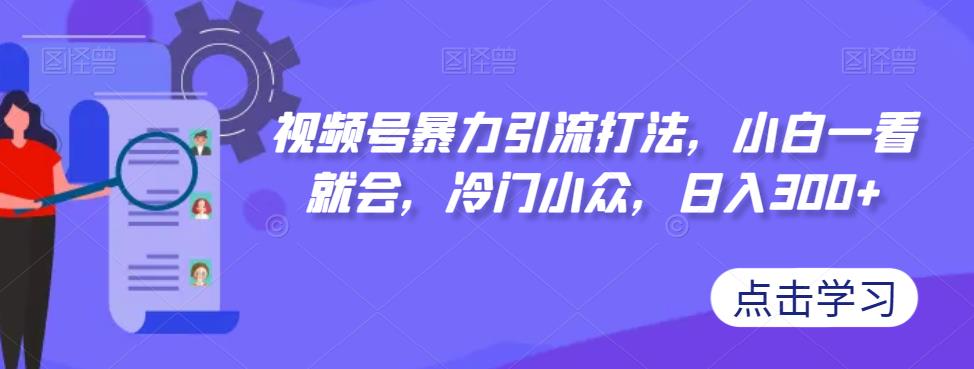 视频号暴力引流打法，小白一看就会，冷门小众，日入300+【揭秘】-源创资源网