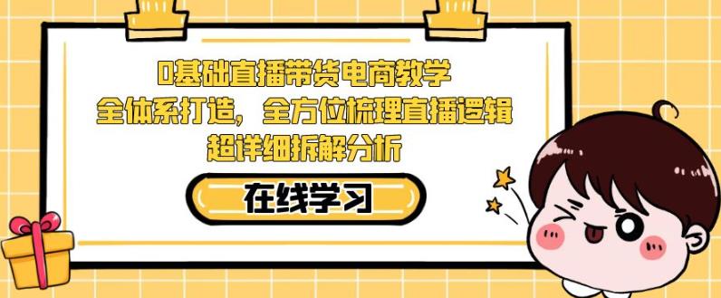 零基础直播带货电商教学，全方位梳理直播逻辑，超详细拆解分析-源创资源网