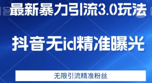 最新暴力引流3.0版本，抖音无id暴力引流各行业精准用户-源创资源网