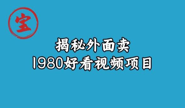 宝哥揭秘外面卖1980好看视频项目，投入时间少，操作难度低-源创资源网