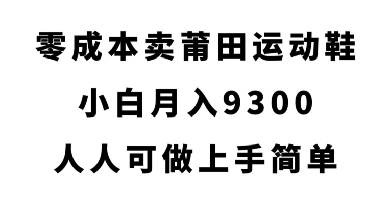 零成本卖莆田运动鞋，小白月入9300，人人可做上手简单【揭秘】-源创资源网