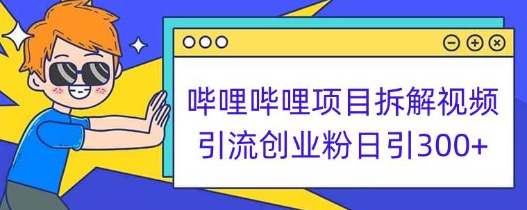 哔哩哔哩项目拆解引流创业粉日引300+小白可轻松上手【揭秘】-源创资源网