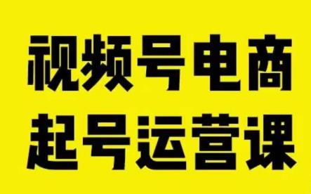 视频号电商起号运营课，教新人如何自然流起号，助力商家0-1突破-源创资源网
