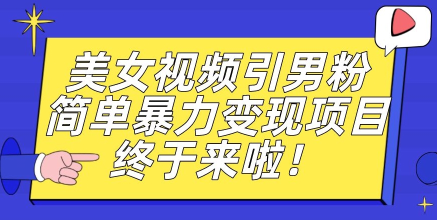 价值3980的男粉暴力引流变现项目，一部手机简单操作，新手小白轻松上手，每日收益500+【揭秘】-源创资源网