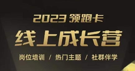 2023领跑卡线上成长营，淘宝运营各岗位培训，直通车、万相台、引力魔方、引流等，帮助突破成长瓶颈-源创资源网