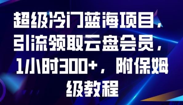 超级冷门蓝海项目，引流领取云盘会员，1小时300+，附保姆级教程-源创资源网