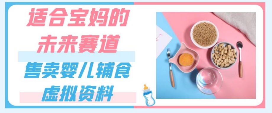 适合宝妈的未来赛道，售卖婴儿辅食虚拟资料，一份9.9-69.9元闭眼赚钱-源创资源网
