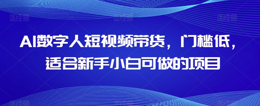 AI数字人短视频带货，门槛低，适合新手小白可做的项目-源创资源网