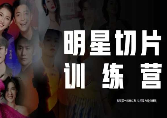 王子·明星切片线上训练营（2023），和明星一起拿红利，让明星为我们赚钱-源创资源网