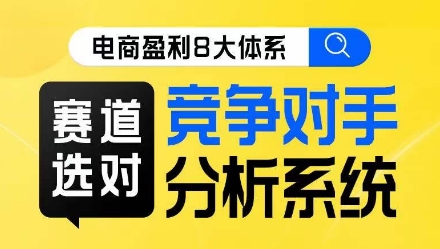 电商盈利8大体系·赛道选对，​竞争对手分析系统线上课-源创资源网