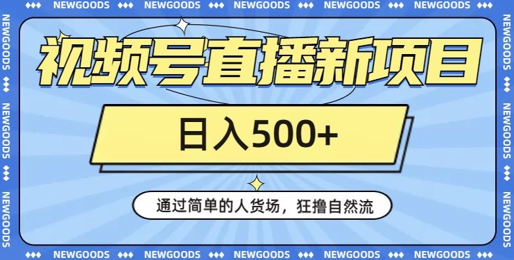 视频号直播新项目，通过简单的人货场，狂撸自然流，日入500+【260G资料】-源创资源网