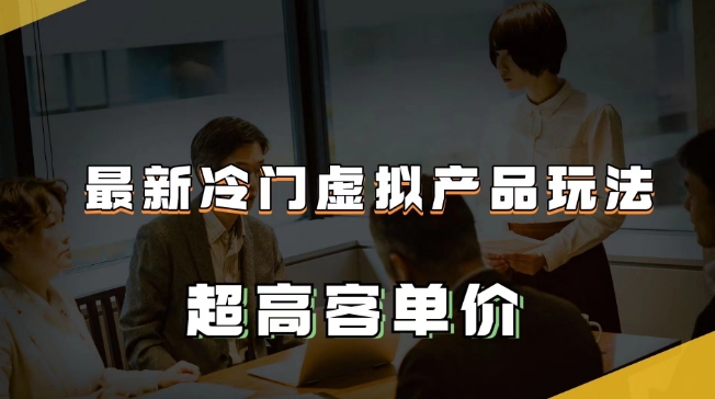 最新冷门虚拟产品玩法，超高客单价，月入2-3万＋【揭秘】-源创资源网
