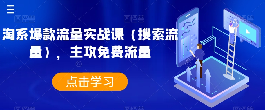 淘系爆款流量实战课（搜索流量），主攻免费流量-源创资源网