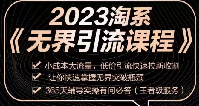 2023淘系无界引流实操课程，​小成本大流量，低价引流快速拉新收割，让你快速掌握无界突破瓶颈-源创资源网