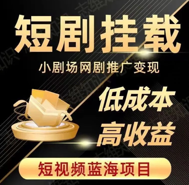 2023短视频蓝海项目，抖音快手短剧推广变现教程，低成本高收益-源创资源网