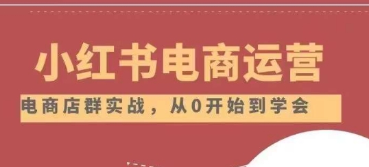 小红书店铺运营从小白到大神2.0，从入门到精通-源创资源网