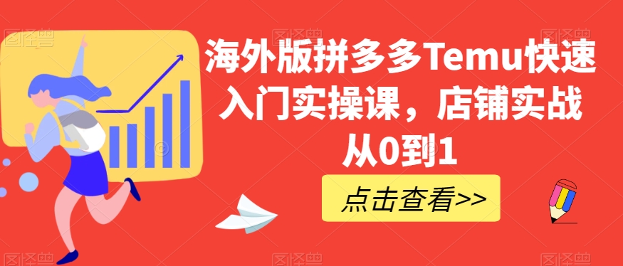 海外版拼多多Temu快速入门实操课，店铺实战从0到1-源创资源网