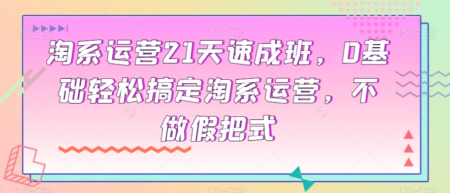 淘系运营21天速成班，0基础轻松搞定淘系运营，不做假把式-源创资源网